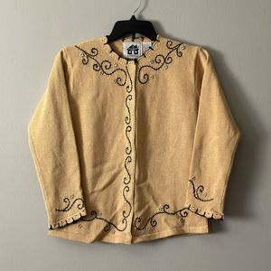 NEW Vintage Cardigan Sweater Size S Storybook Knits Embroidered Coastal Grandma